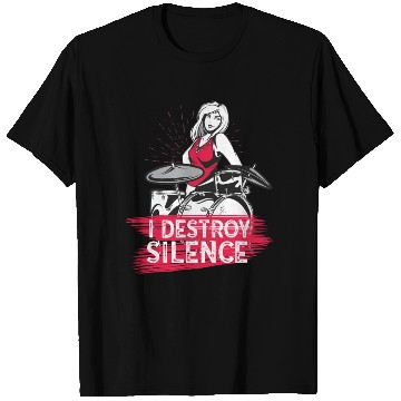 Discover I Destroy Silence Drummer Band Music Beat Drum T Shirts