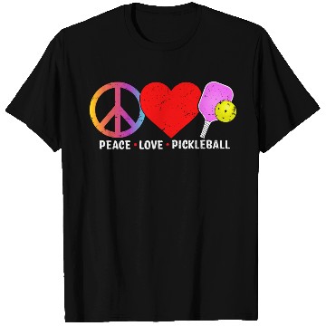 Discover PEACE LOVE PICKLEBALL T Shirts