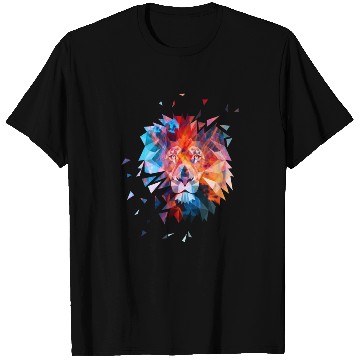 Discover Colorful Geometric Pattern Lion Geometric Animal T Shirts