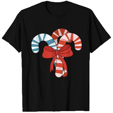 Discover Candy Cane Christmas Bow T Shirts