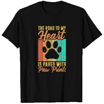 Discover The road to my heart is paved with paw prints T Shirts