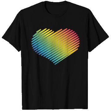 Discover Rainbow Heart (Love / Scribble / PNG) T Shirts