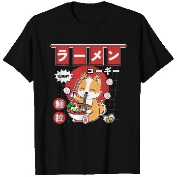 Discover Japanese Corgi Eating Ramen Cute Kawaii Noodles T Shirts
