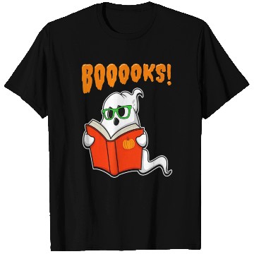 Discover Funny Teacher Halloween Ghost Books Reading T Shirts