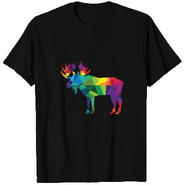 Discover Moose Colorful Low Poly Art HUNTING Theme - Hunter T Shirts