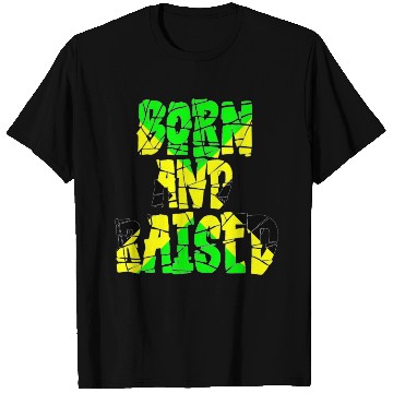 Discover Jamaican Pride 'Born and Raised' Cotton T Shirts