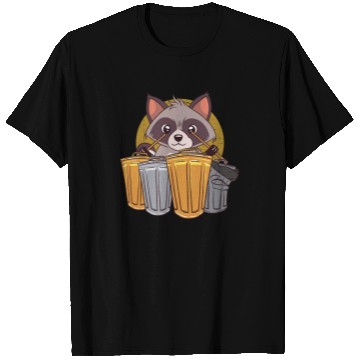 Discover Raccoon Playing Drums Using Trash Cans - Funny T Shirts