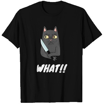 Discover Cat What? Funny Cat T Shirts,Murderous Cat With Knife