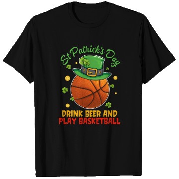 Discover Baseball St Patrick Drink Beer And Play Basketball T Shirts