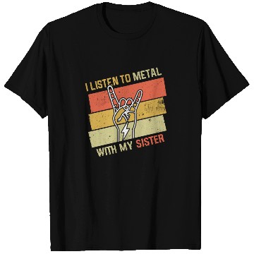 Discover Vintage Metal With Sister Metal Kid Music Lover T Shirts