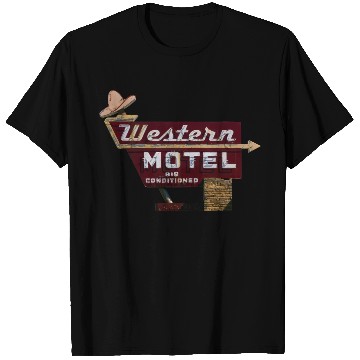 Discover Route 66 Neon Western Motel Bethany Oklahoma T Shirts