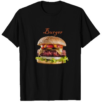 Discover Black and realistic Burger menu T Shirts