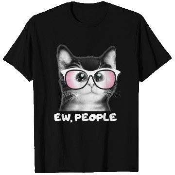 Discover EW PEOPLE, Funny Cat Wearing Pink Sunglasses T Shirts