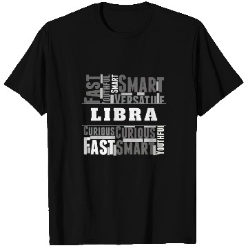 Discover Libra Zodiac Star Sign Word Cloud Square Monochrom T Shirts