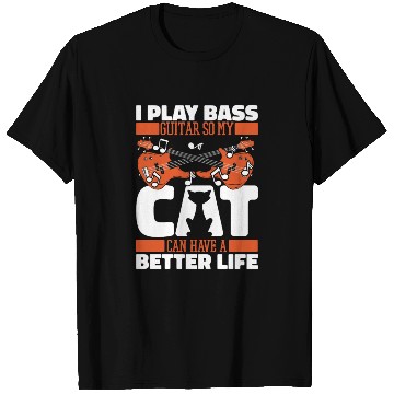 Discover Bass Guitar Bassist Cat T Shirts