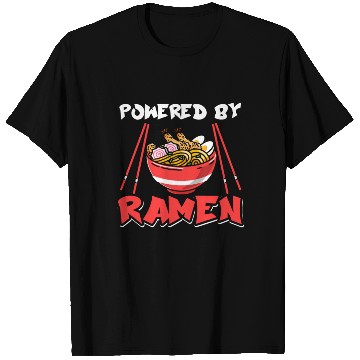 Discover Powered By Ramen Anime Japanese Chopsticks Noodle T Shirts