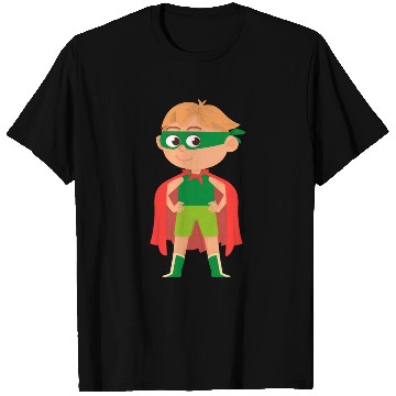 Discover Funny Kid in Superhero Costume T Shirts