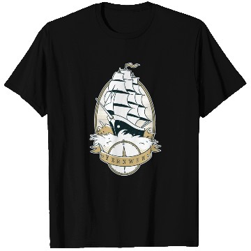 Discover Old school ship waves sea sailing Old school ship T Shirts
