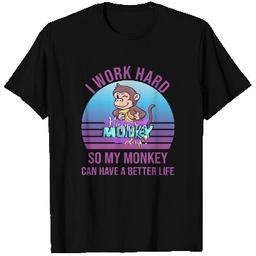 Discover working monkey monkeys office saying T Shirts