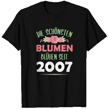 Discover Born In 2007 Flowers Saying Birthday Gift T Shirts