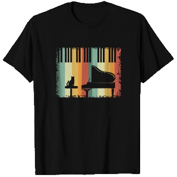 Discover Piano Cat Musician Musical Instrument Pianist T Shirts