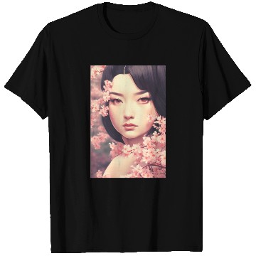 Discover japan girl portrait sakura blossom Japan wall art T Shirts