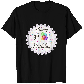Discover 3rd Happy Birthday with Balloon T Shirts