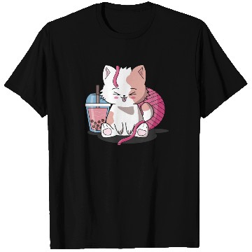 Discover Chibi Boba Tea Cat T Shirts