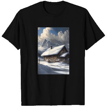 Discover alps winter landscape hut in the snow T Shirts