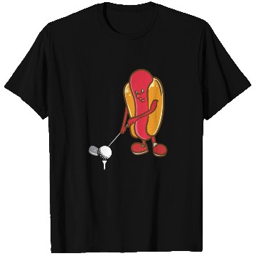 Discover Golf Hotdog Golfing Sausage Golf Player T Shirts