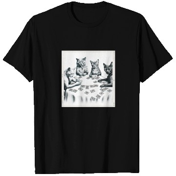 Discover Cats Playing Cards T Shirts