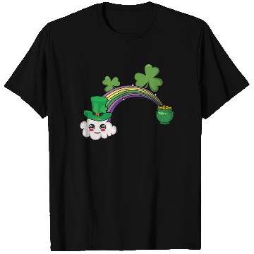 Discover Cute Kawaii Cloud Rainbow Happy Saint Patricks T Shirts