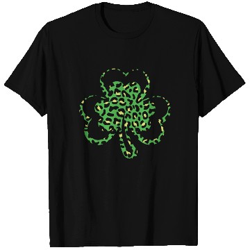 Discover Pattern Leopard Shamrock Saint Patrick Day T Shirts
