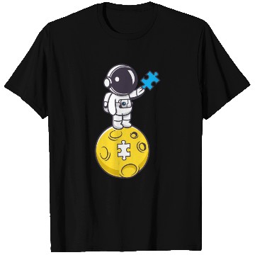 Discover Autistic Astronaut with blue Puzzle T Shirts