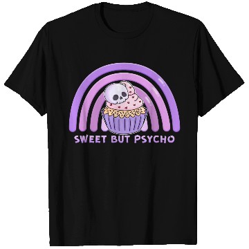 Discover Chibi Skeleton skull sweet but psycho raindow cupc T Shirts