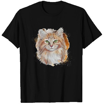 Discover Watercolor Splash Beautiful Brown Cat T Shirts