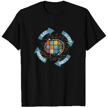 Discover Eat Sleep Solve Repeat Math Speed Cubing Genie T Shirts
