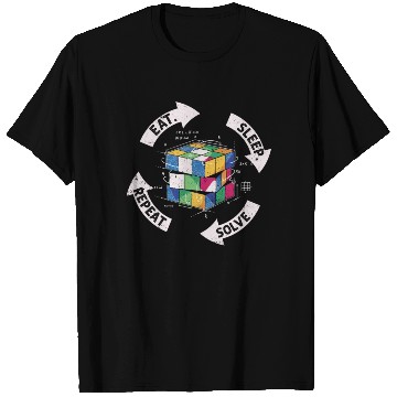 Discover Eat Sleep Solve Repeat Math Speed Cubing Genie T Shirts