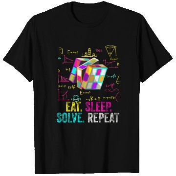 Discover Eat Sleep Solve Repeat Math Speed Cubing Genie T Shirts