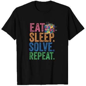 Discover Eat Sleep Solve Repeat Math Speed Cubing Genie T Shirts