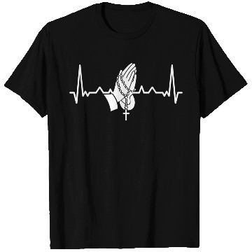 Discover Rosary Heartbeat Prayer Hands Catholic T Shirts