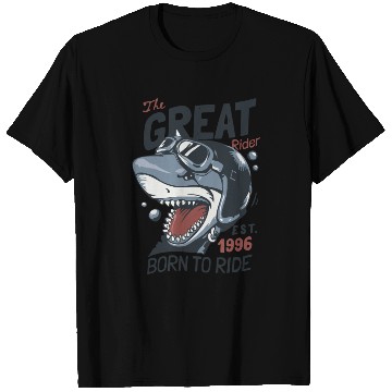 Discover shark ride rider race T Shirts