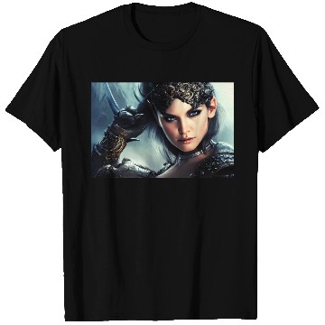 Discover Warrior princess wearing gothic plate fantasy art T Shirts