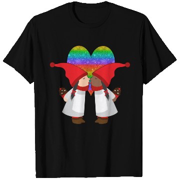 Discover Biracial Lesbian Gnome Valentine Couple Mixed LGBT T Shirts