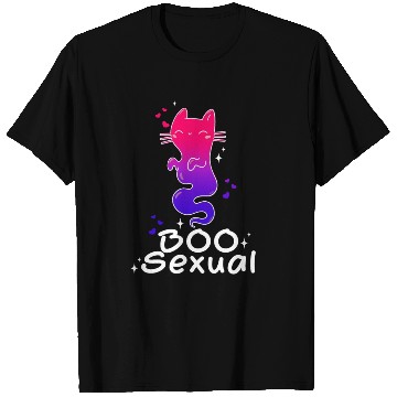 Discover Boo Sexual Cute Bi Cat Ghost LGBT Bisexual Pride T Shirts