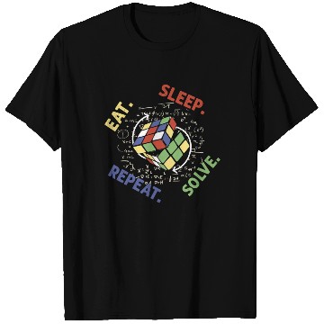 Discover Eat Sleep Solve Repeat Math Speed Cubing Genie T Shirts