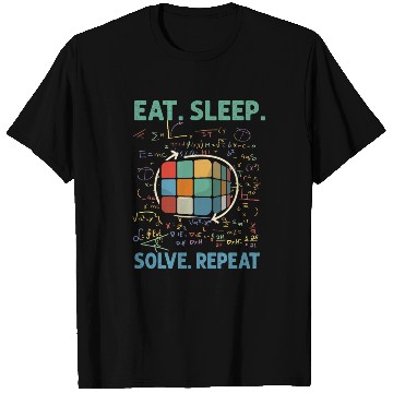 Discover Eat Sleep Solve Repeat Math Speed Cubing Genie T Shirts