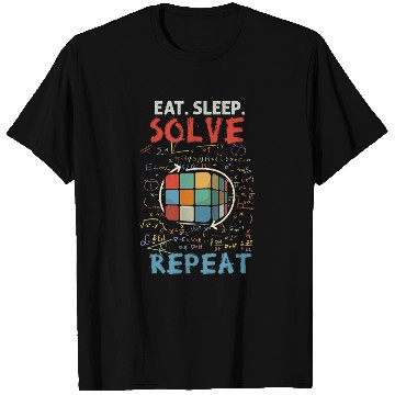 Discover Eat Sleep Solve Repeat Math Speed Cubing Genie T Shirts