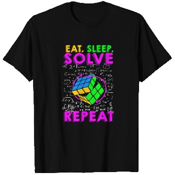 Discover Eat Sleep Solve Repeat Math Speed Cubing Genie T Shirts