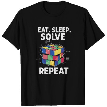 Discover Eat Sleep Solve Repeat Math Speed Cubing Genie T Shirts